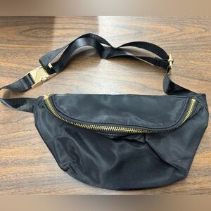 New Black Belt Bag with Gold Accents